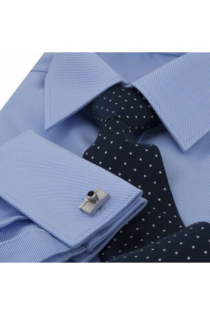 Приталенная детская рубашка под запонки голубая - 7121 от byME 