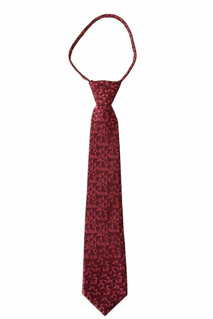 Галстук детский вишневый с узором - 6 от  