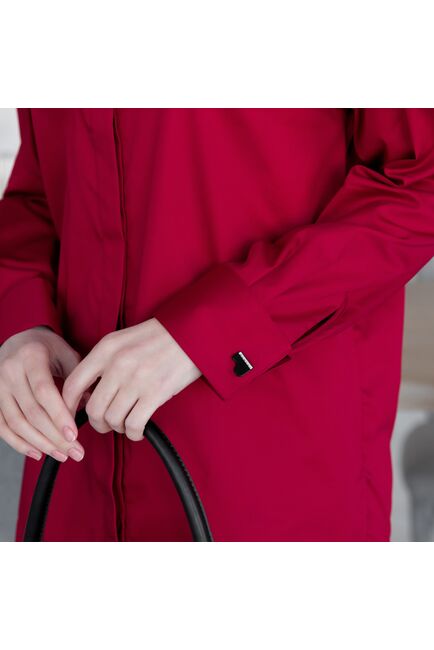 Женская рубашка под запонку красная - 7935 от byME 