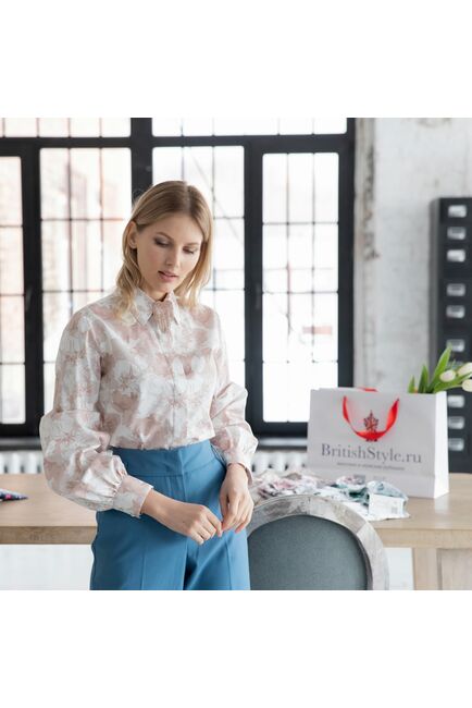 Женская рубашка с объемным рукавом  - 7951 от byME 