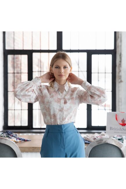 Женская рубашка с объемным рукавом  - 7951 от byME 