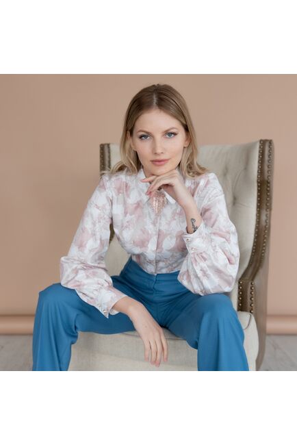 Женская рубашка с объемным рукавом  - 7951 от byME 