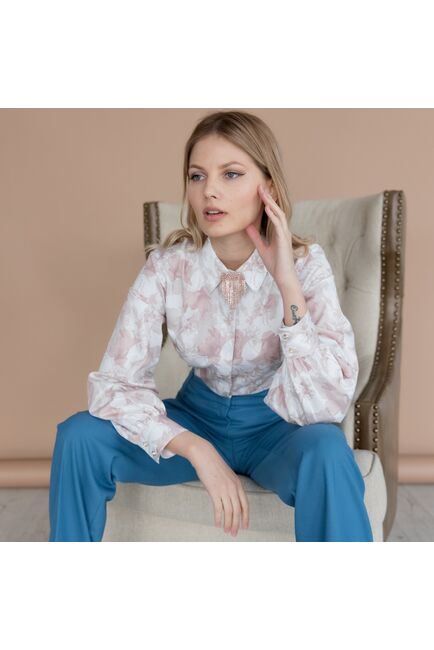 Женская рубашка с объемным рукавом  - 7951 от byME 