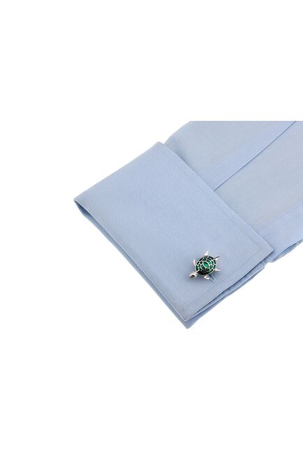 Запонки черепашки бутылочного цвета- 165761 от  