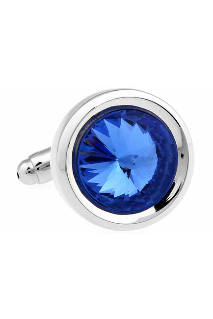 Запонки круглые синие - 171002 от  