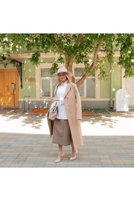 Женская рубашка под запонку белая - 7836 от byME 