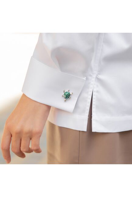 Женская рубашка под запонку белая - 7836 от byME 