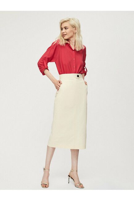 Юбка миди с крупной пуговицей от byME 