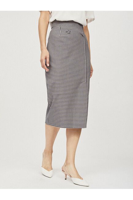 Юбка-карандаш миди с узором гусиная лапка от byME 