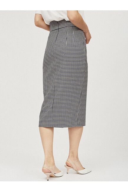 Юбка-карандаш миди с узором гусиная лапка от byME 