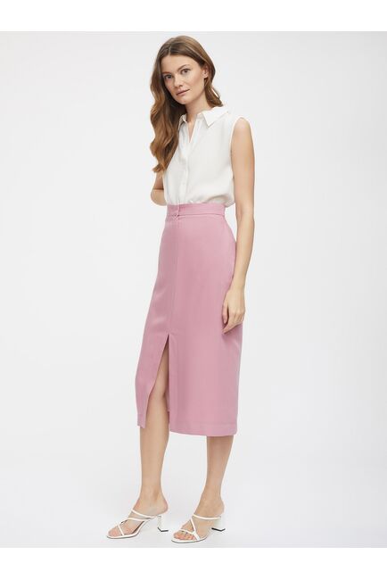 Юбка из тенсела с разрезом от byME 