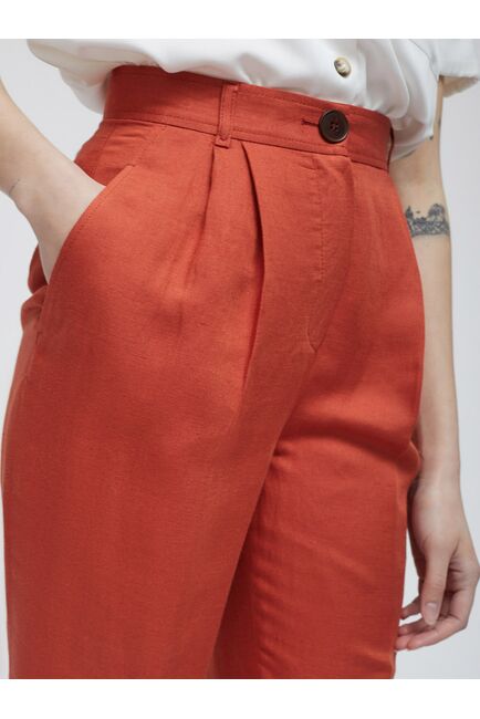 Льняные брюки с защипами от byME 