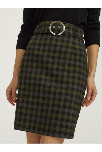 Юбка в клетку с поясом от byME 