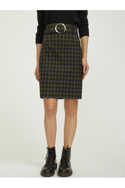 Юбка в клетку с поясом от byME 