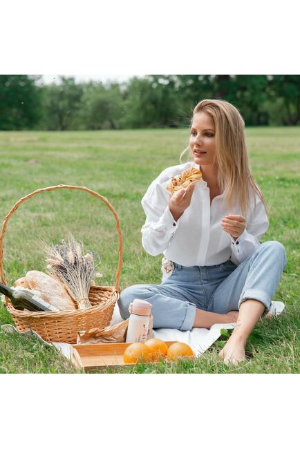 Женская рубашка оверсайз белая льняная - 7831 от byME 