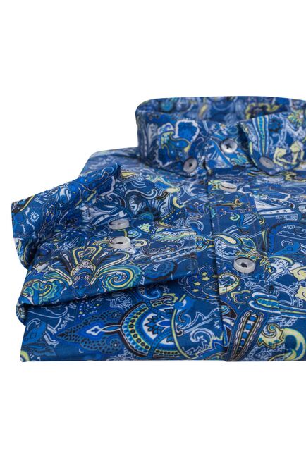 Приталенная мужская рубашка узор пейсли - 7211 от Tonelli 