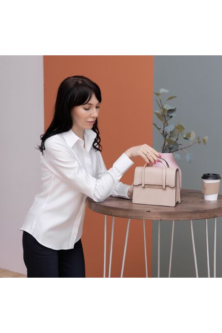 Женская рубашка под пуговицы белая - 7980 от byME 