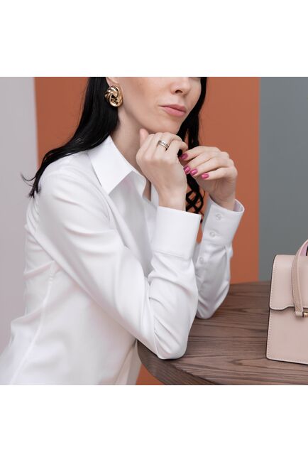 Женская рубашка под пуговицы белая - 7980 от byME 