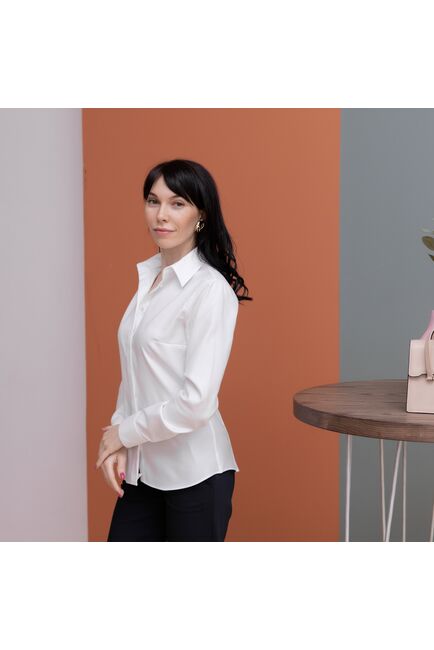 Женская рубашка под пуговицы белая - 7980 от byME 