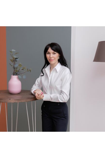 Женская рубашка под пуговицы белая - 7980 от byME 