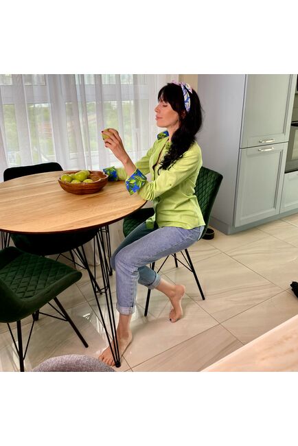 Женская рубашка полуприталенная зеленая - 7785 от DoubleCuff 