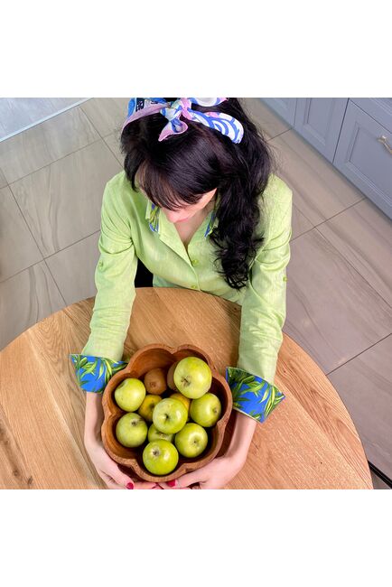 Женская рубашка полуприталенная зеленая - 7785 от DoubleCuff 