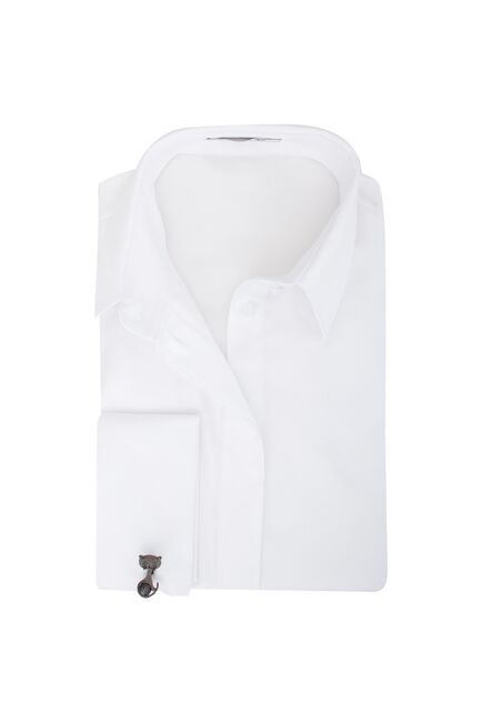 Женская рубашка под запонку приталенная с супатной застежкой - 7790 от byME 