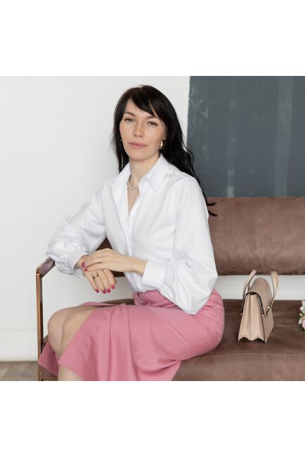 Женская рубашка из бамбука объемный рукав  - 8002 от byME 