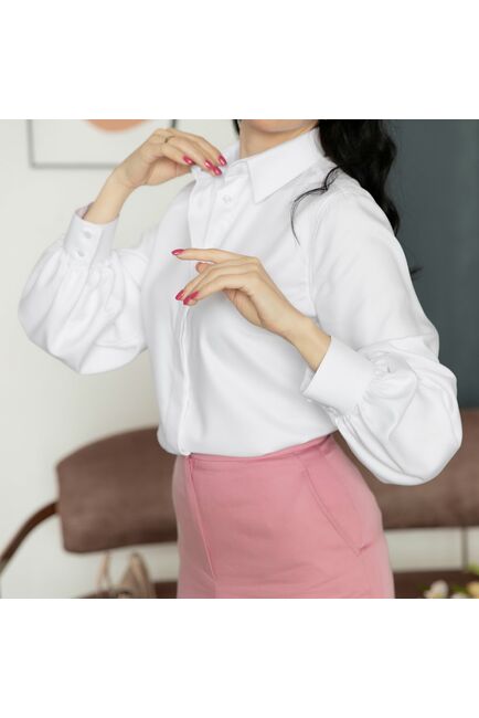 Женская рубашка из бамбука объемный рукав  - 8002 от byME 