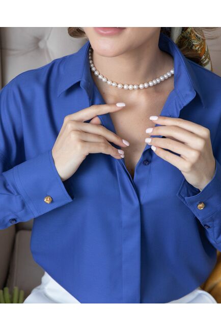 Женская рубашка в оверсайз силуэте бамбуковая - 8029 от byME 