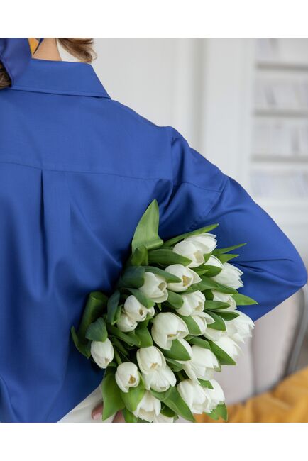 Женская рубашка в оверсайз силуэте бамбуковая - 8029 от byME 