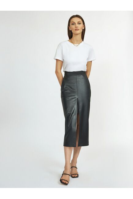 Юбка женская зауженная из экокожи от byME 