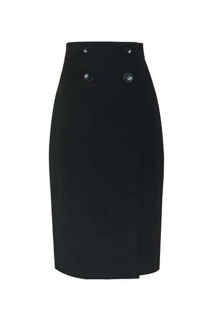 Юбка-карандаш с разрезом черная - 8110 от byME 