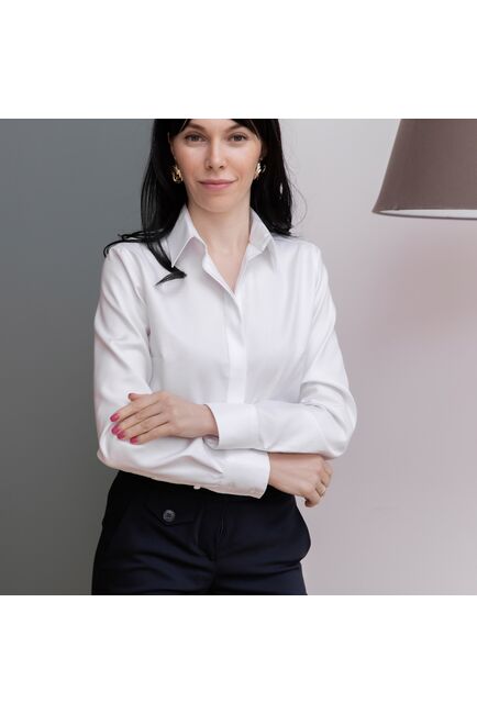 Женская рубашка под пуговицы белая - 7980 от byME 