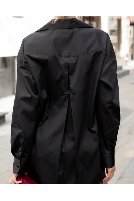 Женская рубашка под пуговицу черная - 8043 от byME 