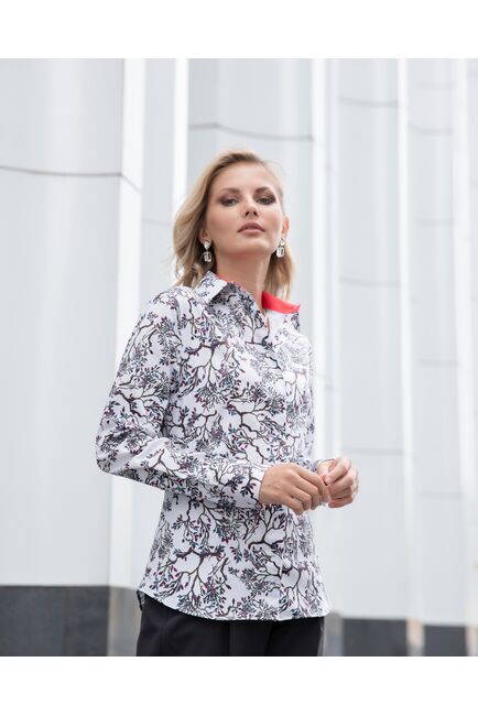 Женская рубашка под пуговицы с супатной застежкой полуприталенная - 8054 от ByME 