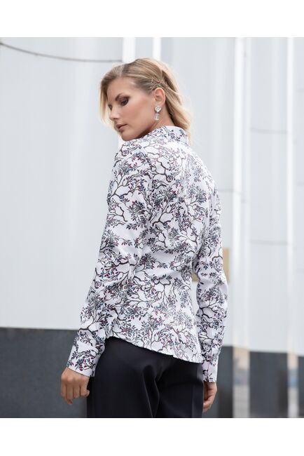 Женская рубашка под пуговицы с супатной застежкой полуприталенная - 8054 от ByME 