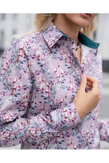 Женская рубашка под пуговицы с супатной застежкой полуприталенная - 8056 от byME 