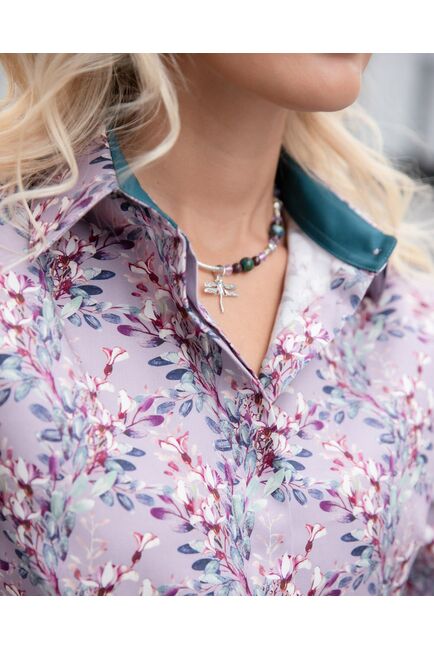 Женская рубашка под пуговицы с супатной застежкой полуприталенная - 8056 от byME 