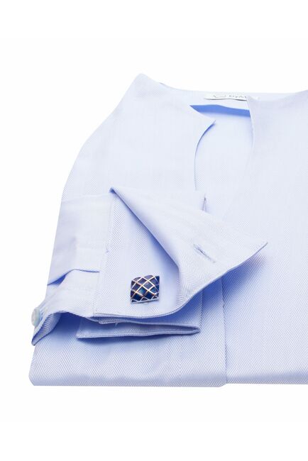 Женская рубашка воротник стойка под запонку голубая - 8124 от byME 