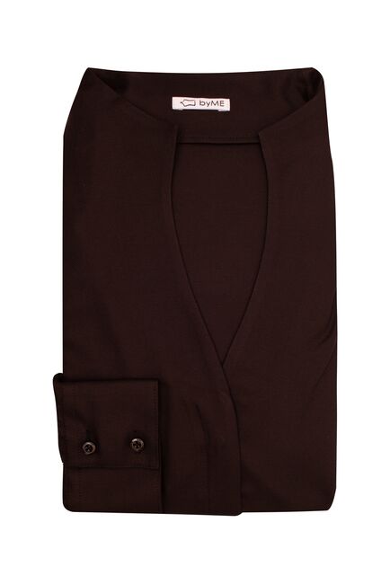 Женская рубашка под пуговицы воротник стойка черная - 8126 от byME 