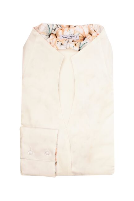 Женская рубашка воротник стойка под пуговицы с отделкой бабочки - 8127 от byME 