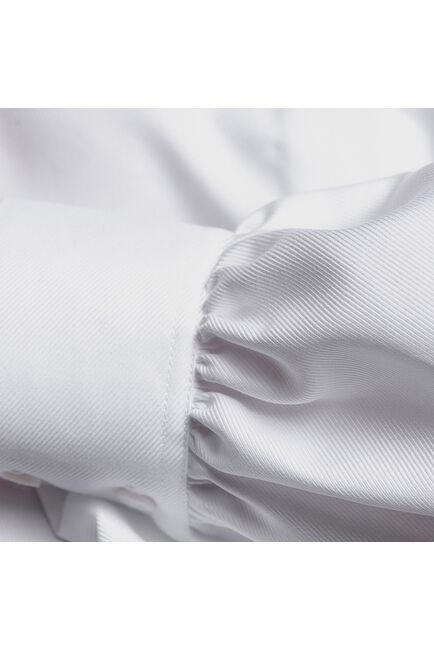 Женская рубашка с объемным рукавом белая - 8076 от byME 