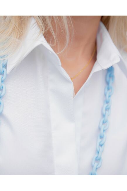 Женская рубашка под пуговицу белая - 8118 от byME 