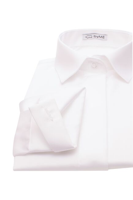 Женская рубашка под пуговицу белая - 8118 от byME 