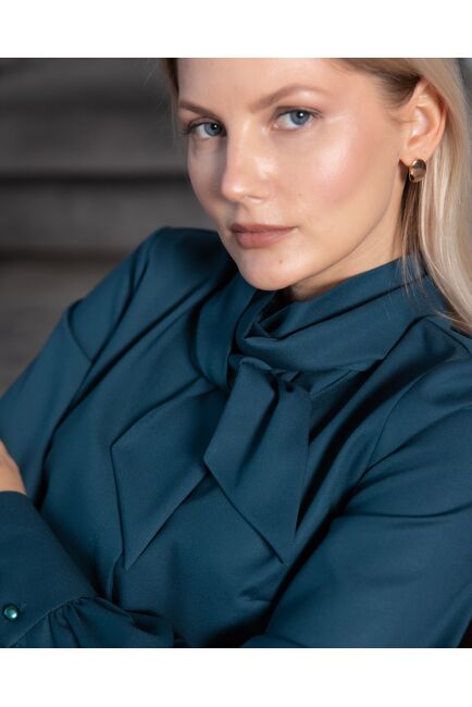 Женская блузка без отделки бутылочная - 8095 от byME 