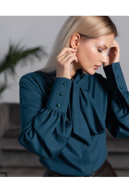 Женская блузка без отделки бутылочная - 8095 от byME 