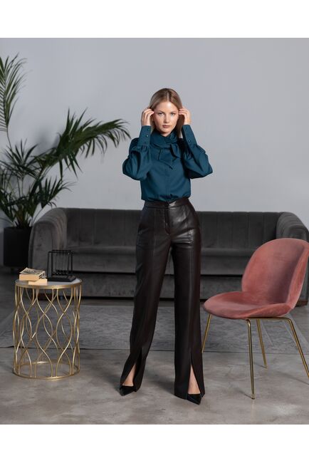 Женская блузка без отделки бутылочная - 8095 от byME 