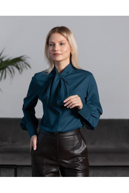 Женская блузка без отделки бутылочная - 8095 от byME 