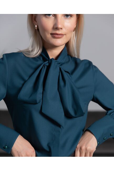 Женская блузка без отделки бутылочная - 8095 от byME 